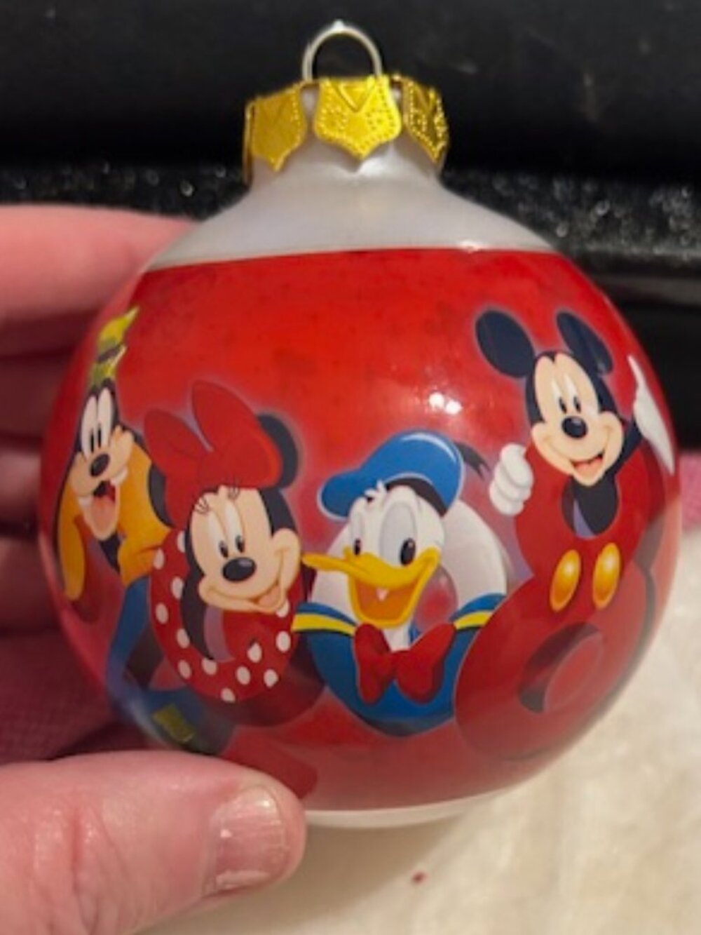 Disney Parks Mickey Minnie Donald Pluto Ornament Red Ball Walt Disney World